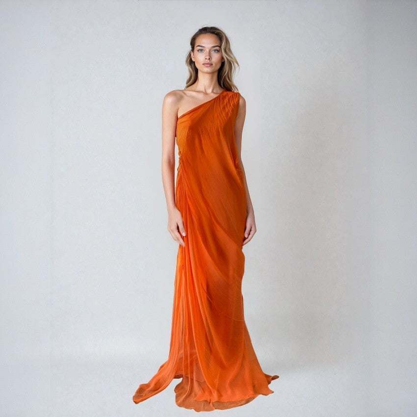 Alberta Ferretti Silk Chiffon Gown