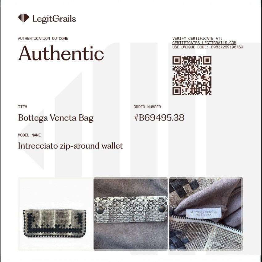 Bottega Veneta Python Folded Clutch