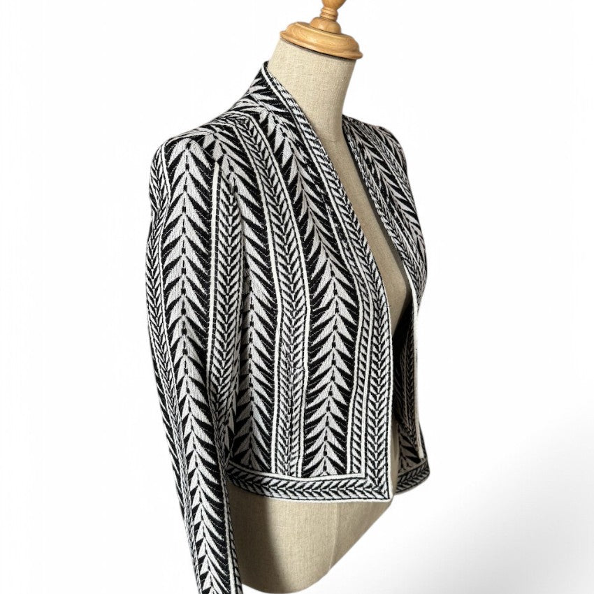 Balmain Black & White Crop Jacket