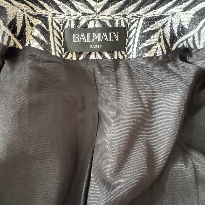 Balmain Black & White Crop Jacket