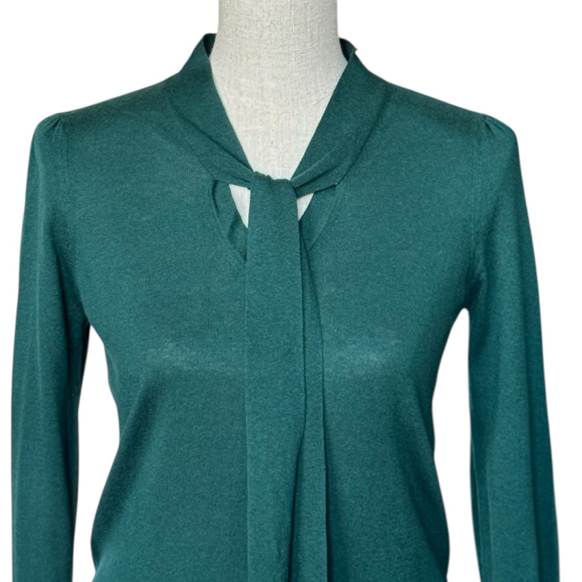 DKNY Green Silk-Cashmere Sweater