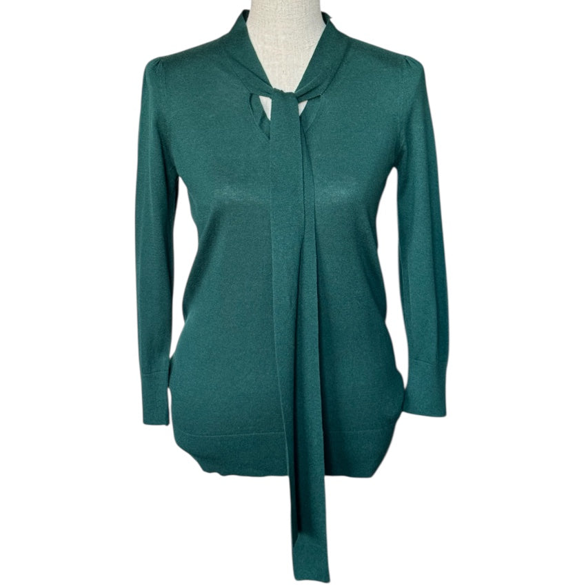 DKNY Green Silk-Cashmere Sweater
