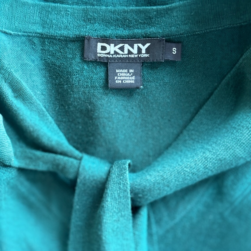 DKNY Green Silk-Cashmere Sweater
