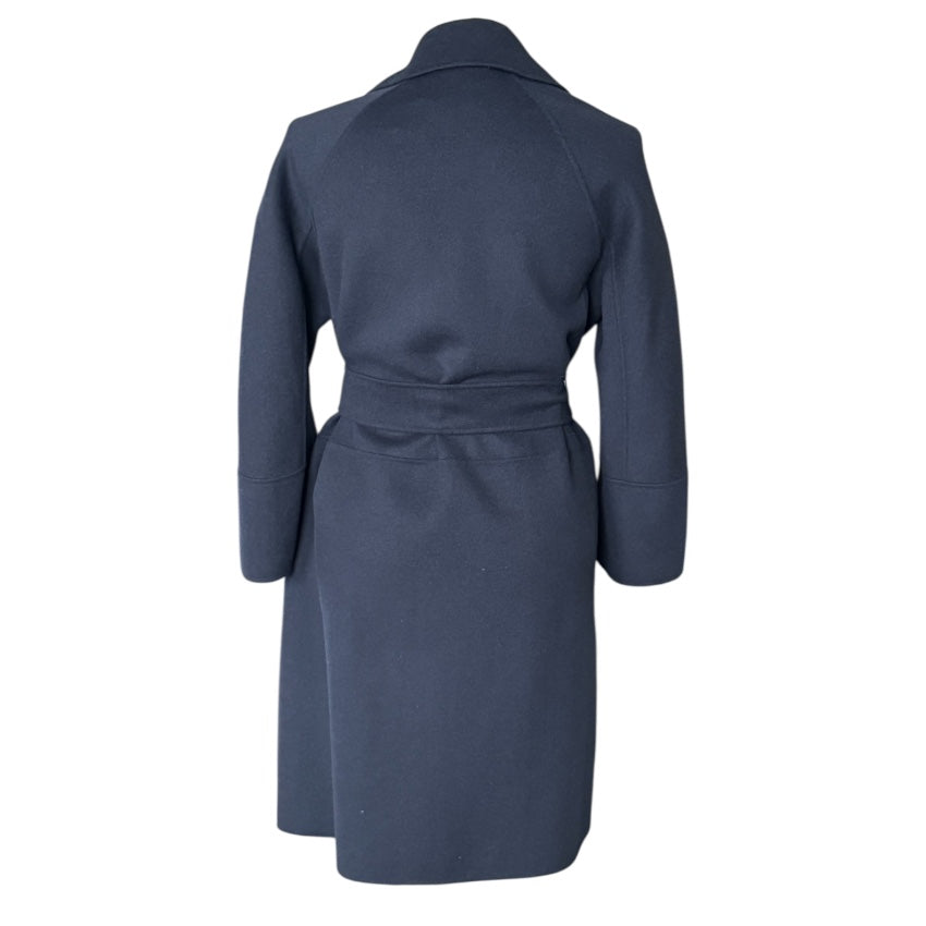 S MaxMara Navy Blue Wool Coat