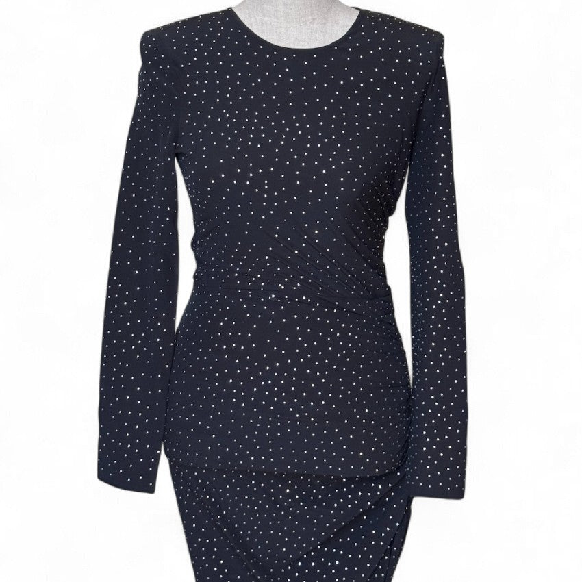 Veronica Beard Black Crystal Embellished Dress