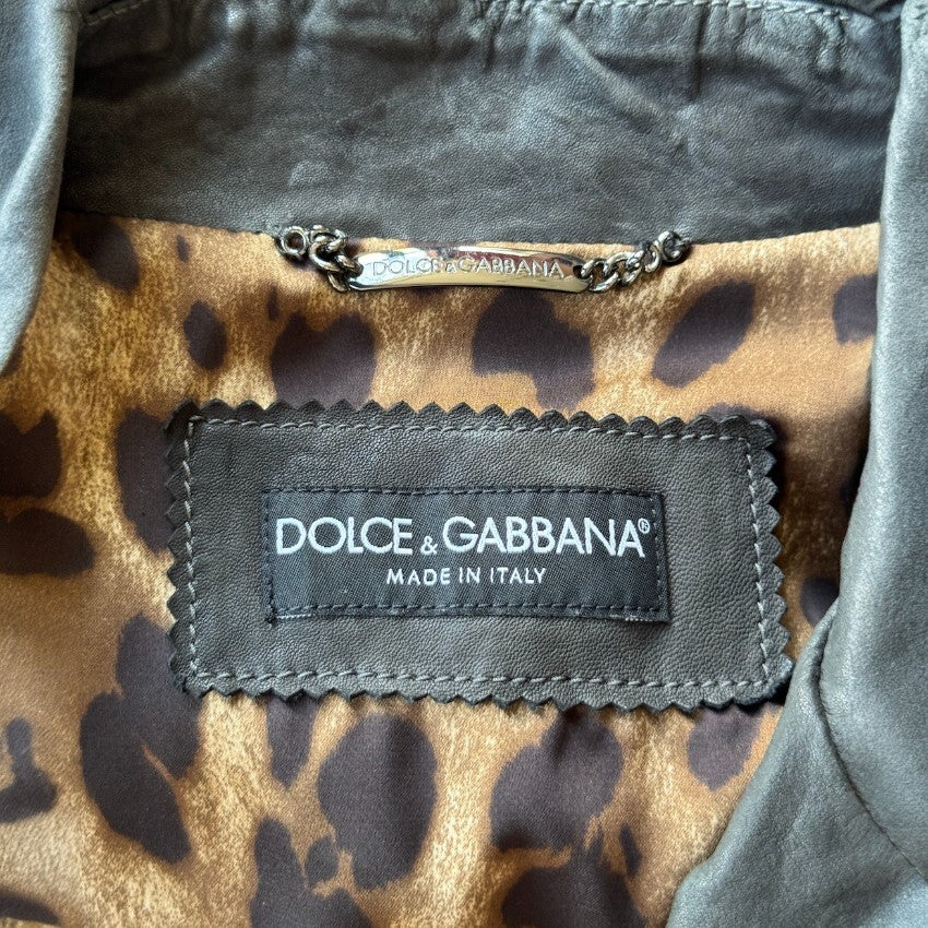 Dolce & Gabbana Leather Biker Jacket