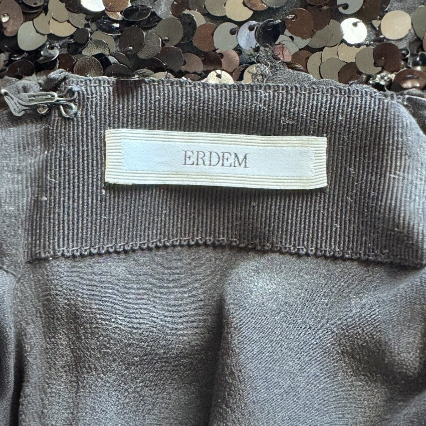 Erdem Black Silk Sequin Carina Skirt