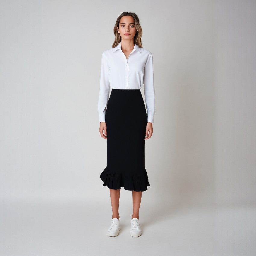 Preen Ruffled Pencil Skirt