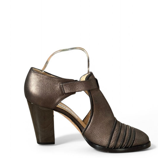 Jimmy Choo Bronze Leather Pumps