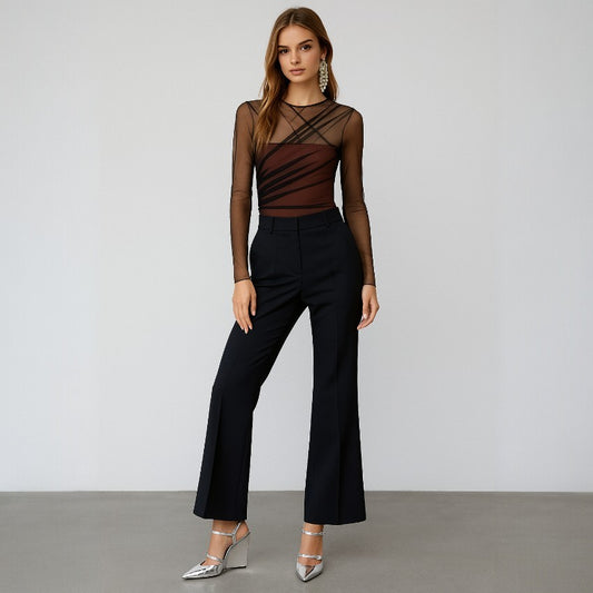 Chloe Flared Wool Trousers