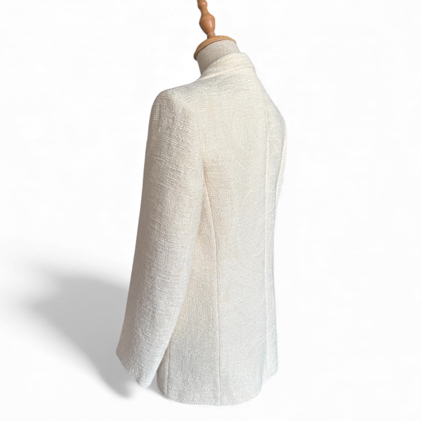 Sandro Cream Cotton Oversized Blazer